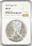 2019 AMERICAN SILVER EAGLE, NGC MS-69