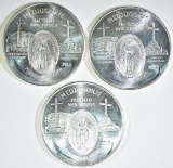 (3) 2012 QUEEN OF PEACE .999 SILVER ROUNDS