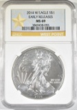 2014 W  AMERICAN SILVER EAGLE ER NGC MS 69