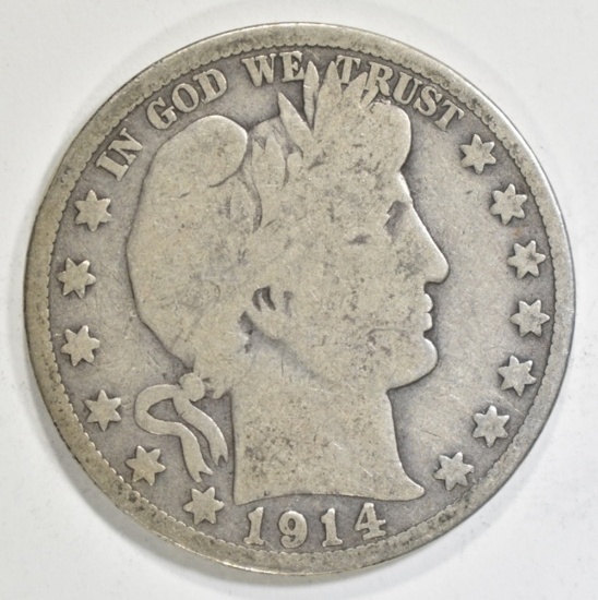 1914 BARBER HALF DOLLAR GOOD