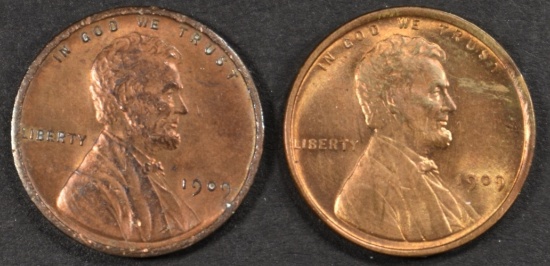 (2) 1909 LINCOLN CENTS BU