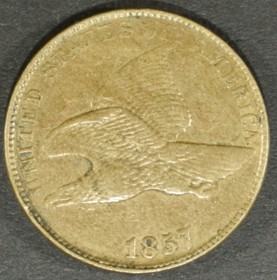 1857 FLYING EAGLE CENT XF/AU