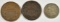 1864, 1865 2 CENT PIECES VF, & 1870 3C NICKEL VF