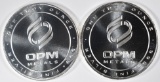 2-ONE OUNCE .999 SILVER OPM ROUNDS