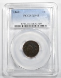 1869 INDIAN CENT PCGS XF-45