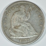 1877 SEATED LIBERTY HALF DOLLAR VF