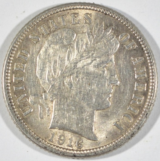 1916 BARBER DIME AU