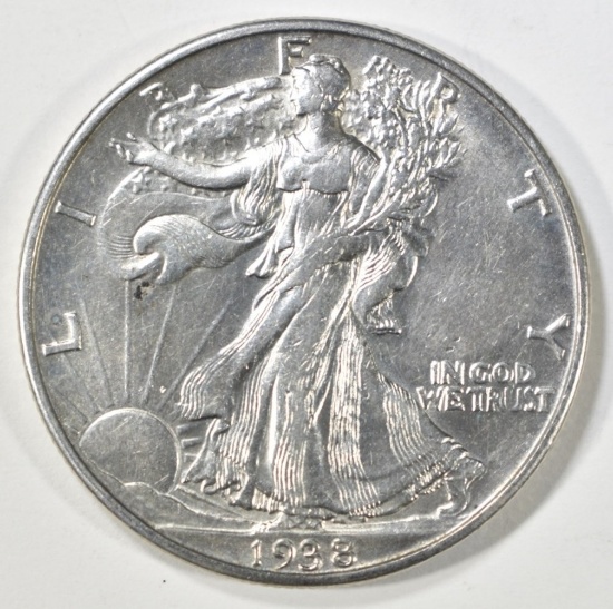 1938-D WALKING LIBERTY HALF CH AU