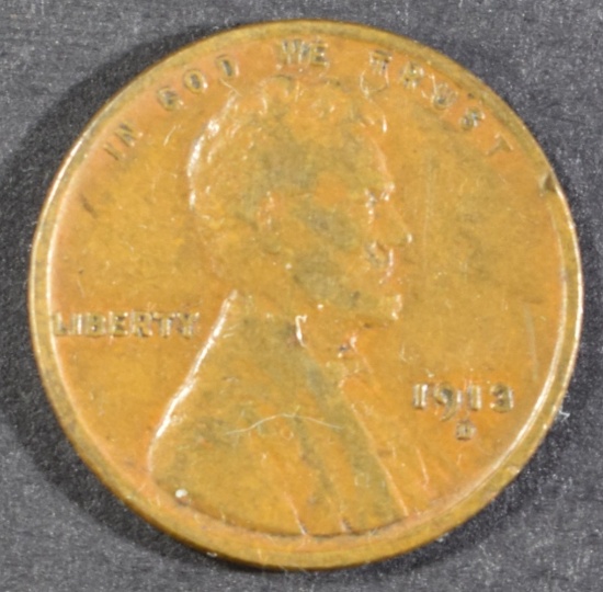 1913-D LINCOLN CENT XF