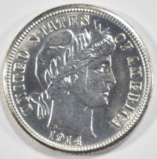 1914 BARBER DIME CH BU