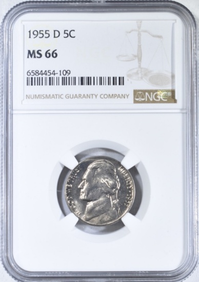 1955-D JEFFERSON NICKEL NGC MS 66