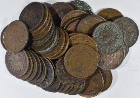 (50) MIXED 1900'S DATE INDIAN HEAD CENTS