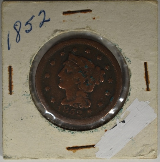 1852 LARGE CENT VF