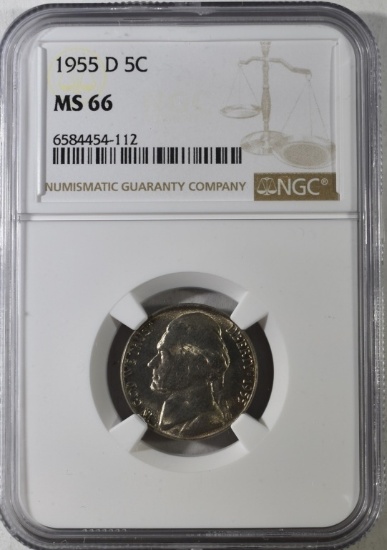 1955 D JEFFERSON NICKEL NGC MS 66