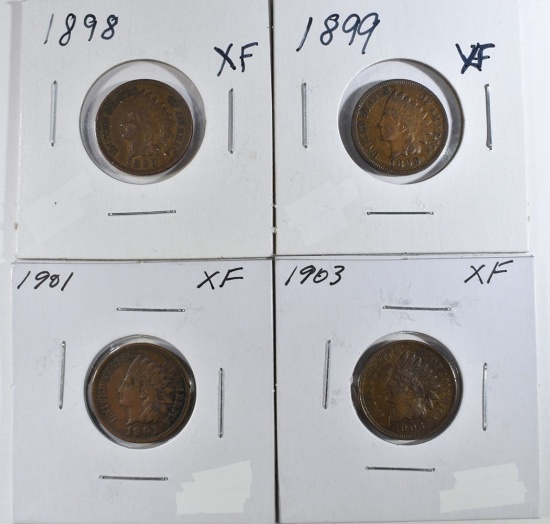 1898, 99, 1901,03 INDIAN HEAD CENTS XF