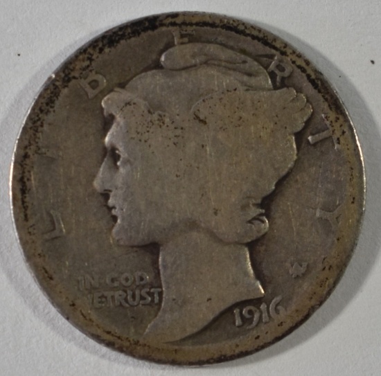 1916-D MERCURY DIME GOOD