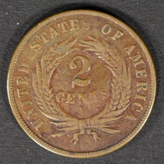 1870 2 CENT PIECE FINE
