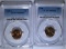 1939-S MS66 RD & 40 MS66 RD WHEAT CENTS PCGS