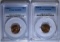 1940-D MS66 RD & 40-S MS66 RD WHEAT CENT PCGS