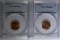 1949-S MS66 RD & 50-S MS66 RD WHEAT CENTS PCGS