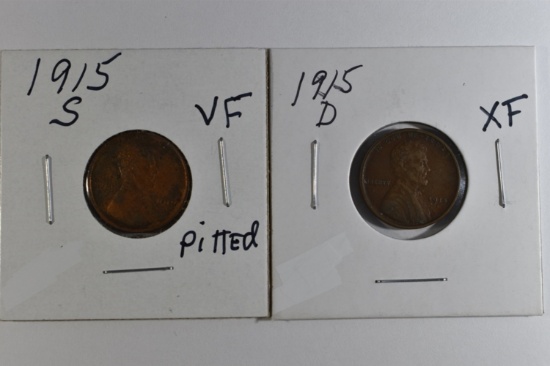 1915 S,D, LINCOLN WHEAT CENT VF/XF