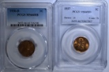 1936-D  MS66 RB & 37 MS66 RD WHEAT CENTS PCGS