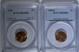 1938 MS66 RD & 38-D MS66 RD WHEAT CENTS PCGS