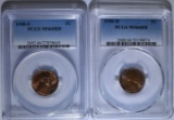 1940-D MS66 RD & 40-S MS66 RD WHEAT CENT PCGS