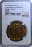 1915 PANAMA-CA EXPO OFFICIAL MEDAL NGC AU55