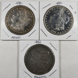 1880, 81 & 82 MORGAN DOLLARS