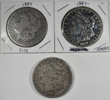 1884, 85 & 87 MORGAN DOLLARS