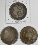 1881-O, 84 & 85-O MORGAN DOLLARS
