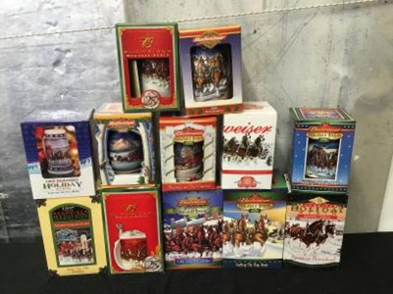 Budweiser Holiday Steins