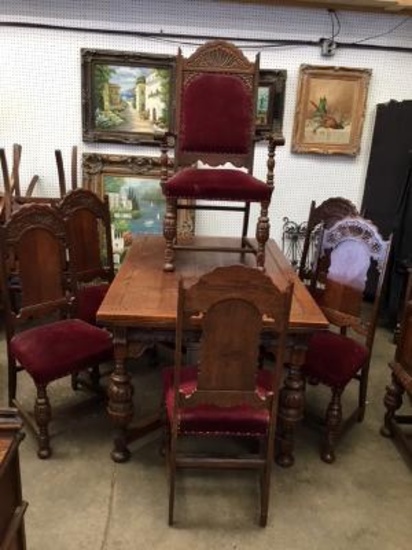 Antique English Oak Table/Chairs