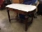 Large Walnut Marble Top Table