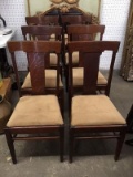 6 Oak T Back Dining Chairs