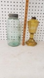 Blue Jar and Oil Lamp