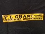 FL Grant Furniture and Undertaking Tin Sign