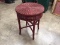 Round wicker side table