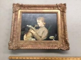 Framed lady with dog