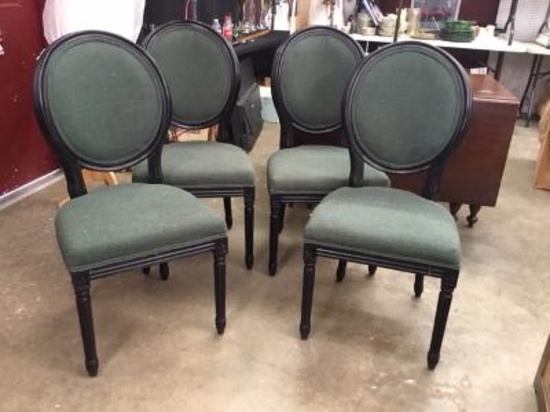 4 Green and Black Dining Chairs