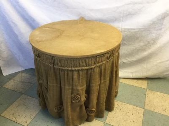 Burlap Covered Drum Table