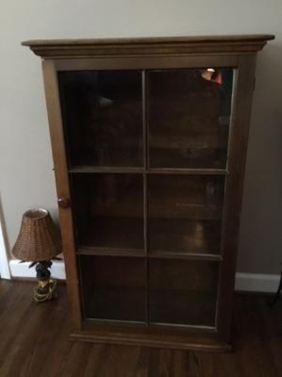 Small pine display cabinet