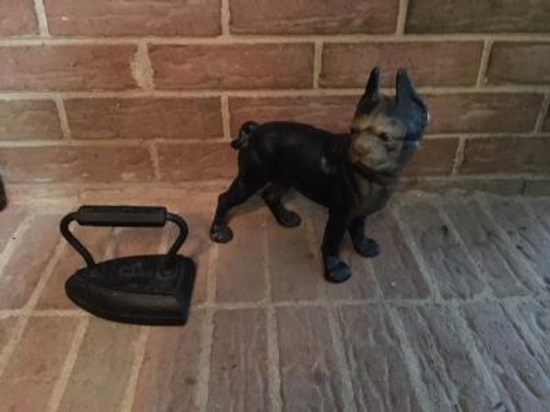 Cast iron Boston Terrier and Iron