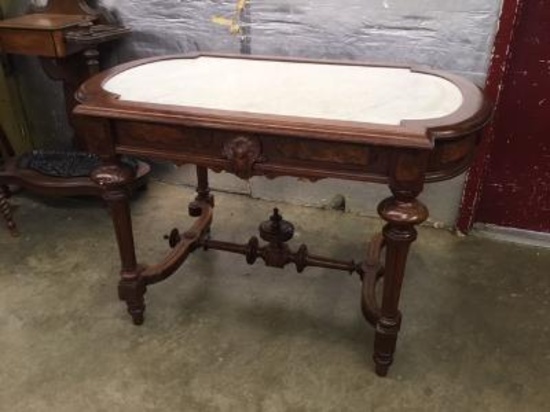 Walnut Marble Top Table