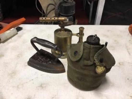 Iron, torch and canteen