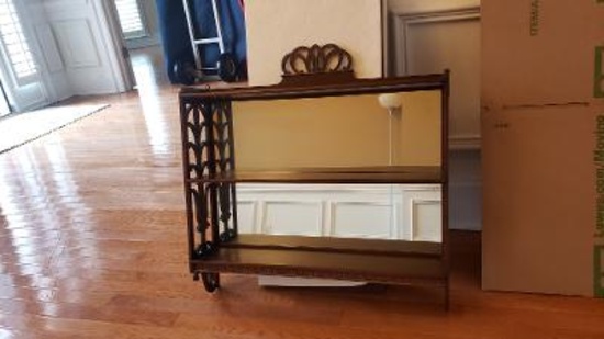 Mahogany Mirrored Display Shelf