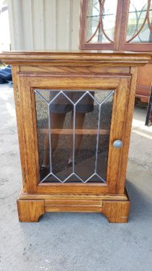 Small Oak Cabinet with glass door
