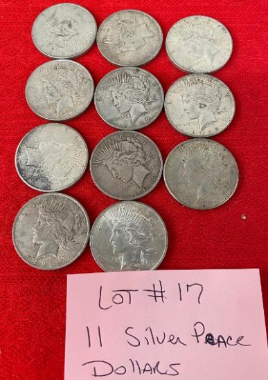 (11) Silver Peace Dollars