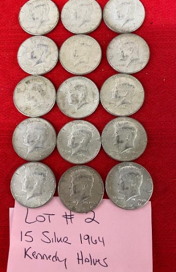 (15) 1964 Silver Kennedy Halves